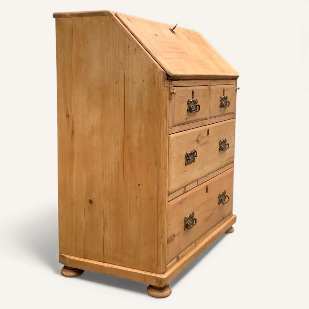 Commode, English slant-front desk, 19th century.