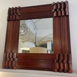 Rosewood mirror by Luciano Frigerio for Desio, 1970's