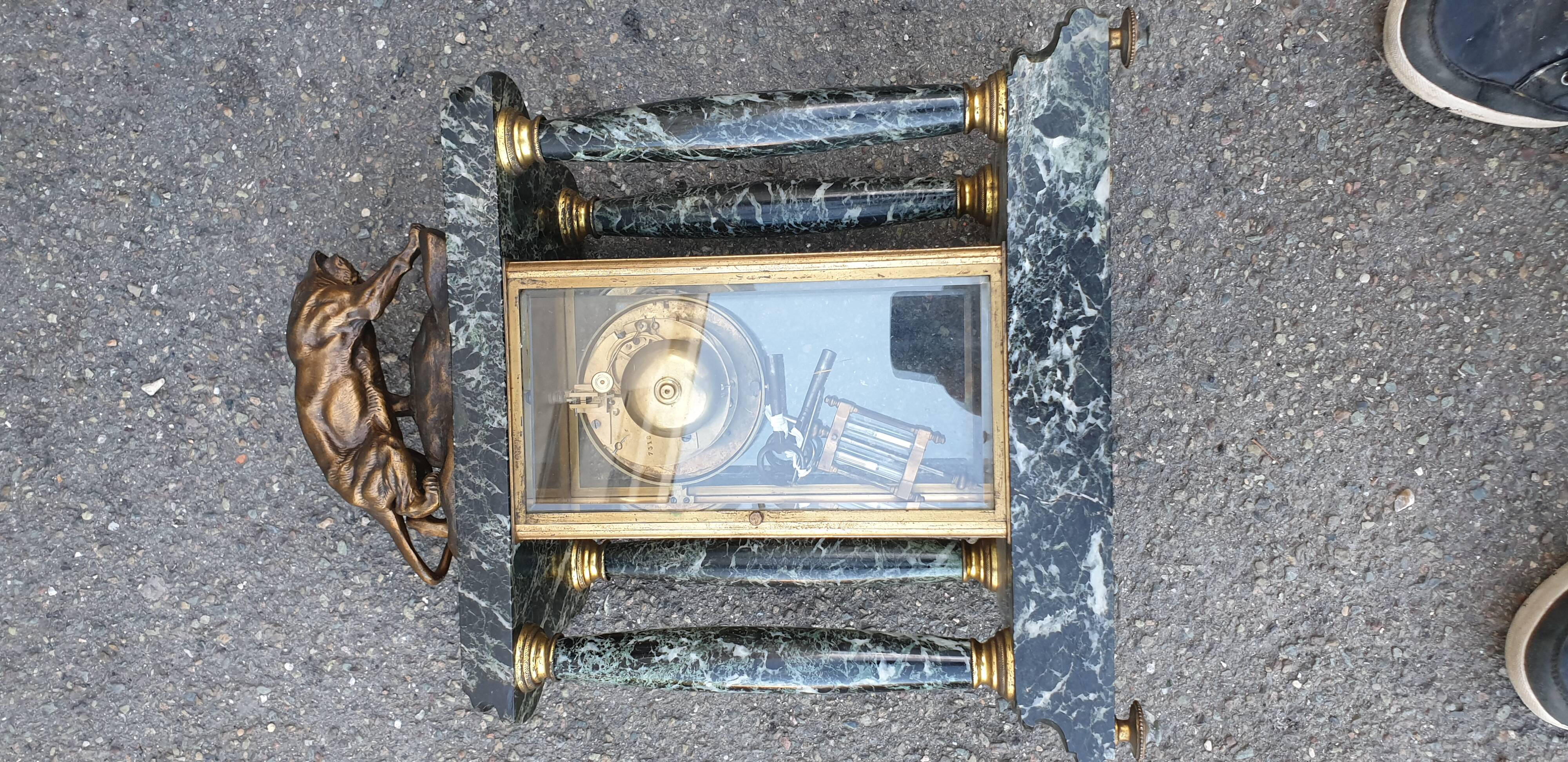 20th century bronze portico and cage clock signed cartier