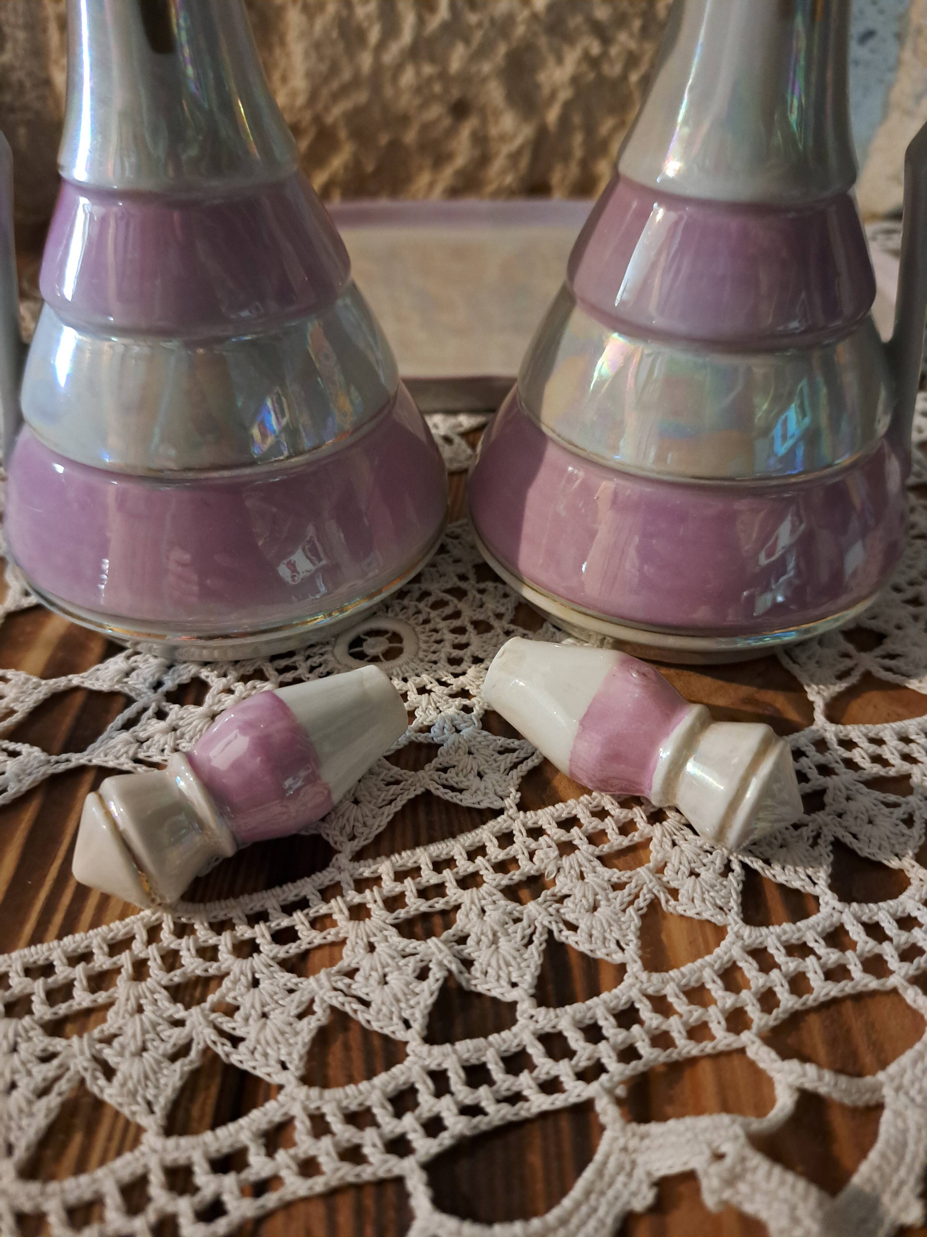 table server oil, vinegar, mustard, salt and pepper shakers with tray