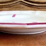4 old Gien soup plates, pink landscape pattern, 1938/1960