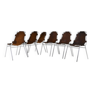 Set of 6 "Les Arcs" Chairs by Charlotte Perriand, 1960s