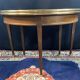 Console table demi-lune 19th century Louis XVI modular foldable top in mahogany.