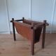 Danish Skjøde Skjern teak and suede magazine rack