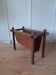 Danish Skjøde Skjern teak and suede magazine rack