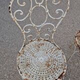 Lot de 4 chaises de jardin en fer forgé ancien