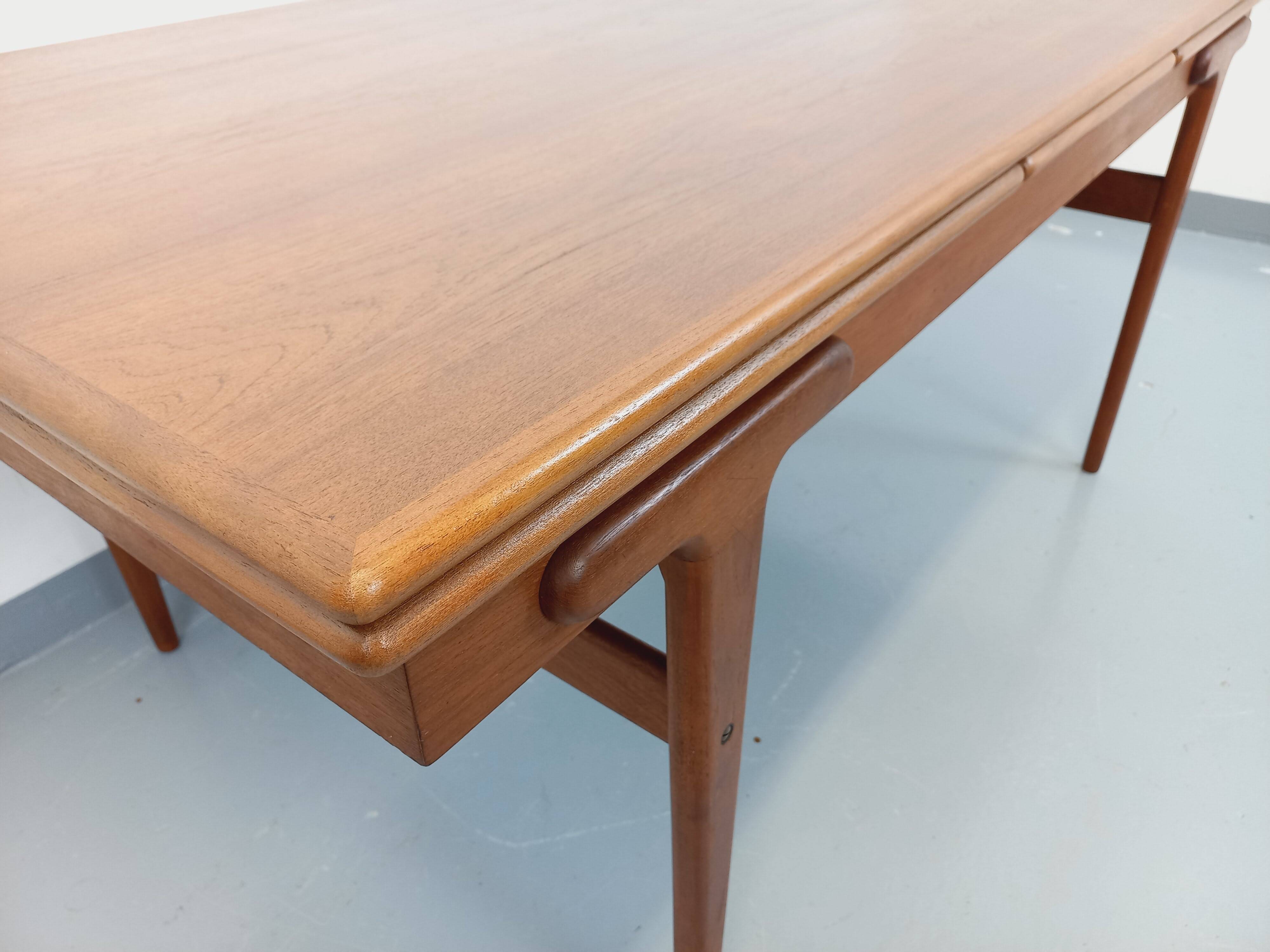 Vintage rectangular Scandinavian dining table by Ejvind A. Johansson teak