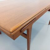 Vintage rectangular Scandinavian dining table by Ejvind A. Johansson teak