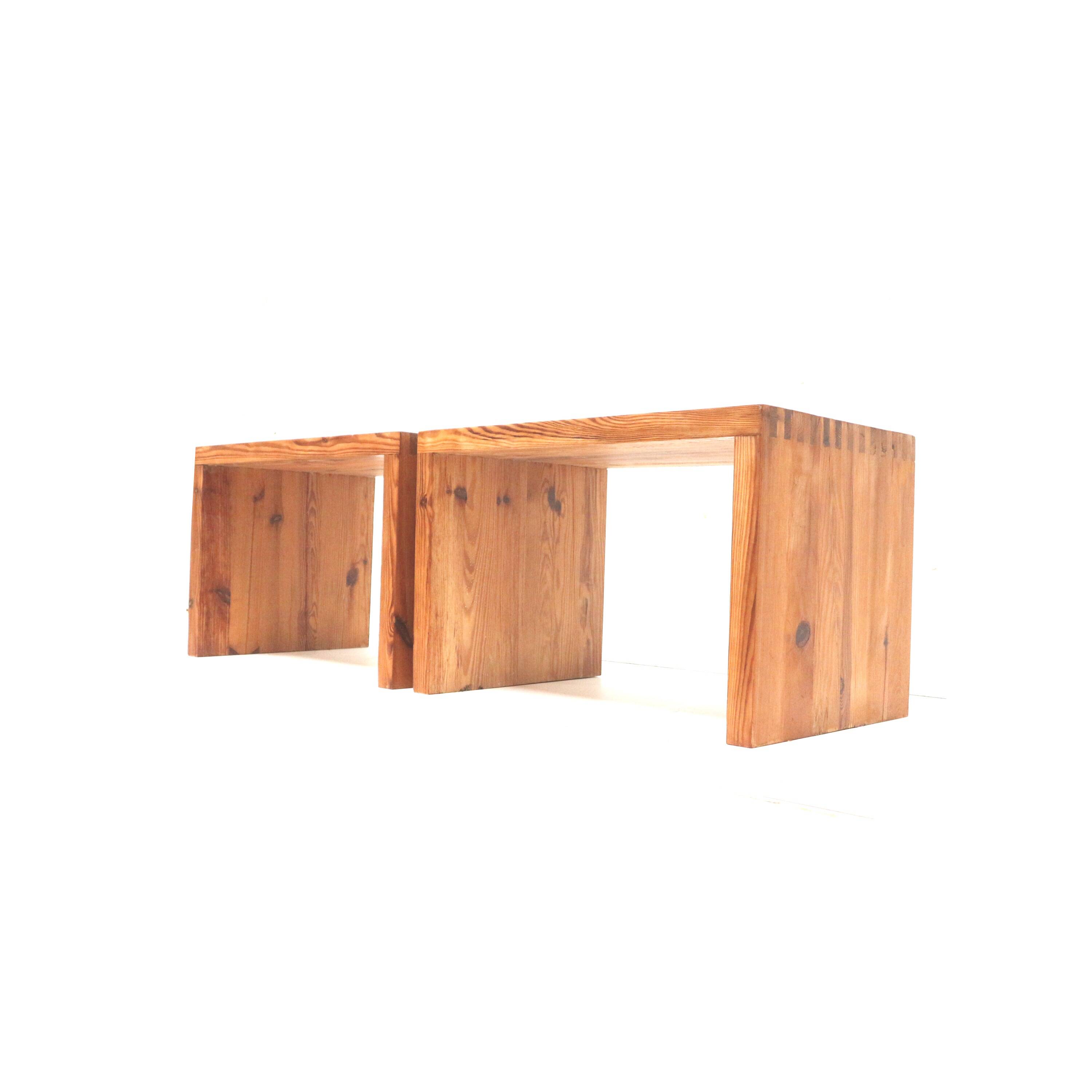 Unique set of 2 vintage tables / bedside tables by Ate van Apeldoorn for Houtwerk Hattem