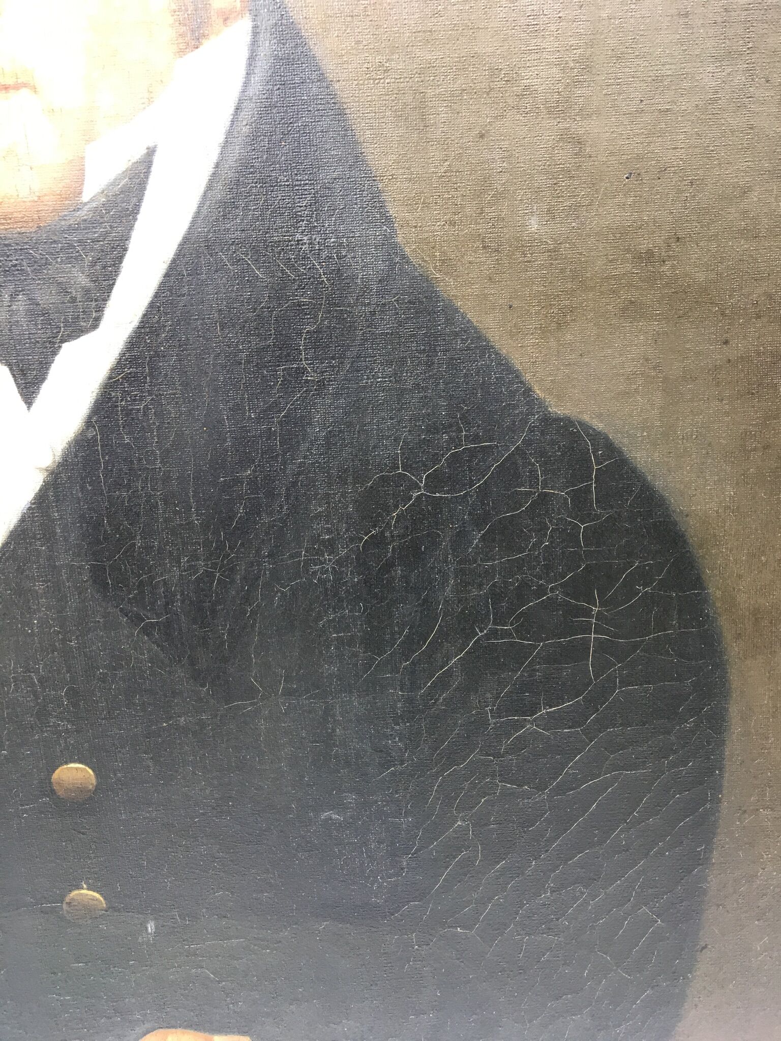 Signed painting, portrait of a gentleman with a book and an earring: 19th century