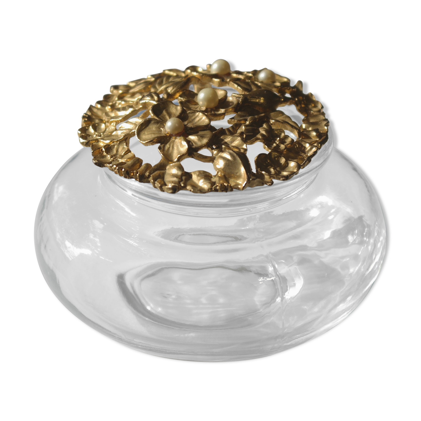 Boite à bijoux verre et laiton