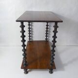 Antique wooden shelf with DMC spools – Industrial sideboard