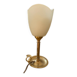 lampe à poser en laiton et verre