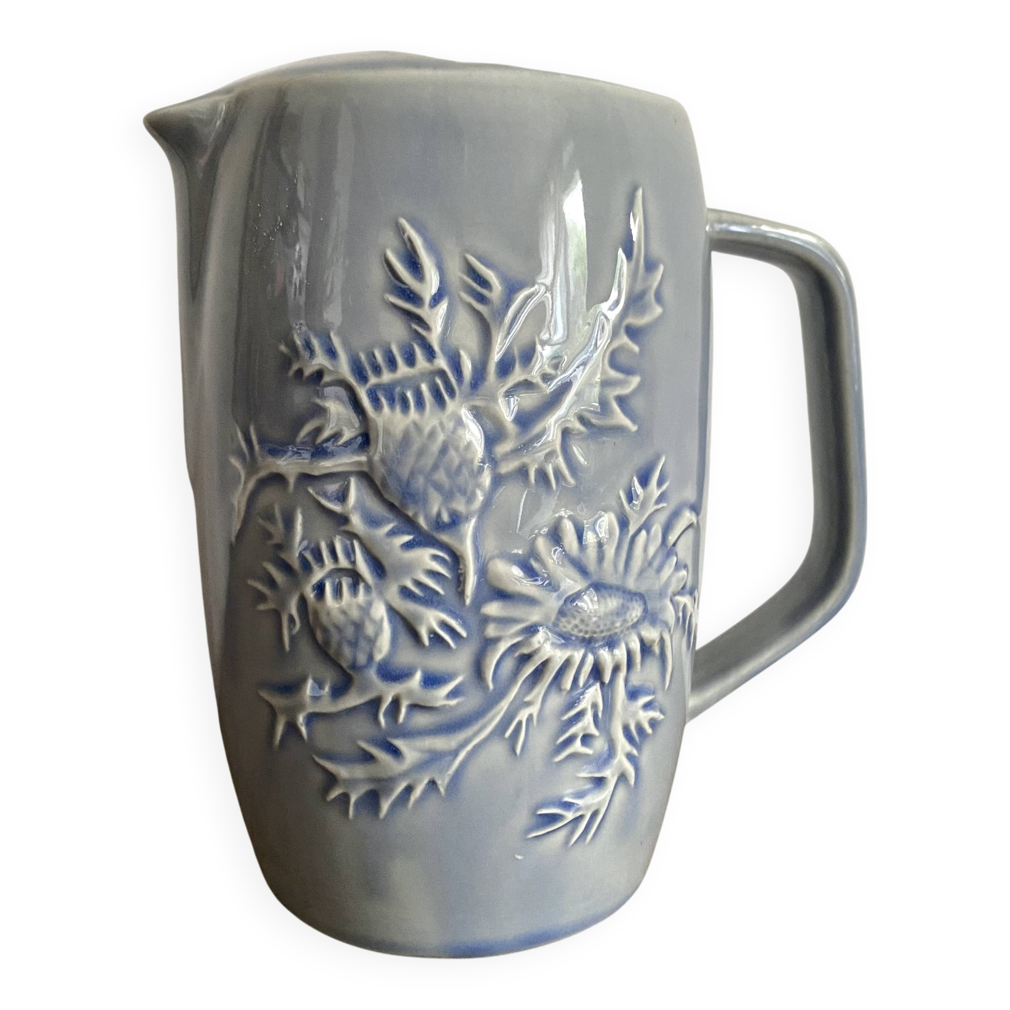Rhodea Blue Thistle Slip Pitcher