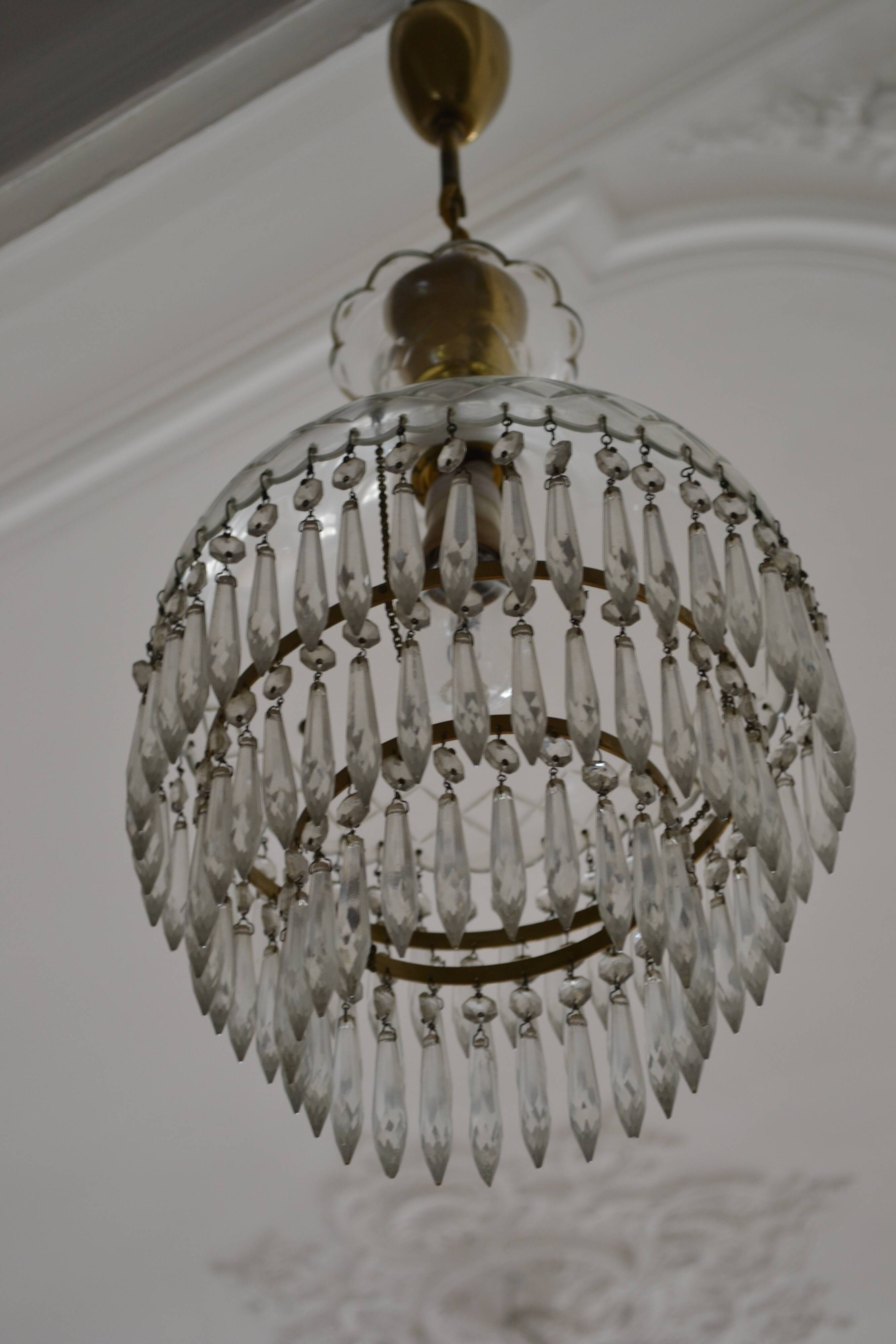 Vintage chandelier entirely made of crystal
