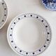 Set of 2 blue heart-shaped deep plates Oxford Brazil.