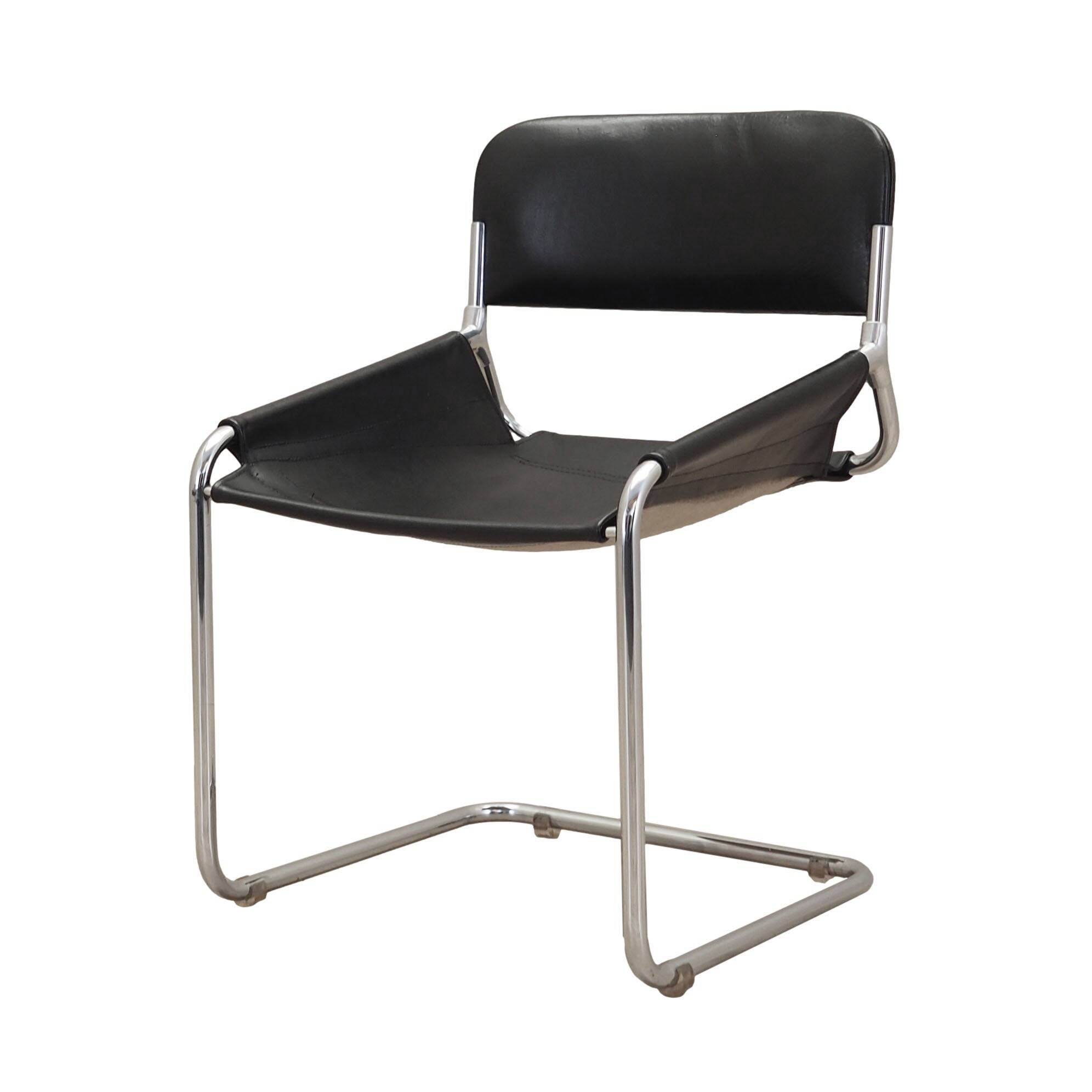 Leather chair, Italian design, 1970s, production: Italy