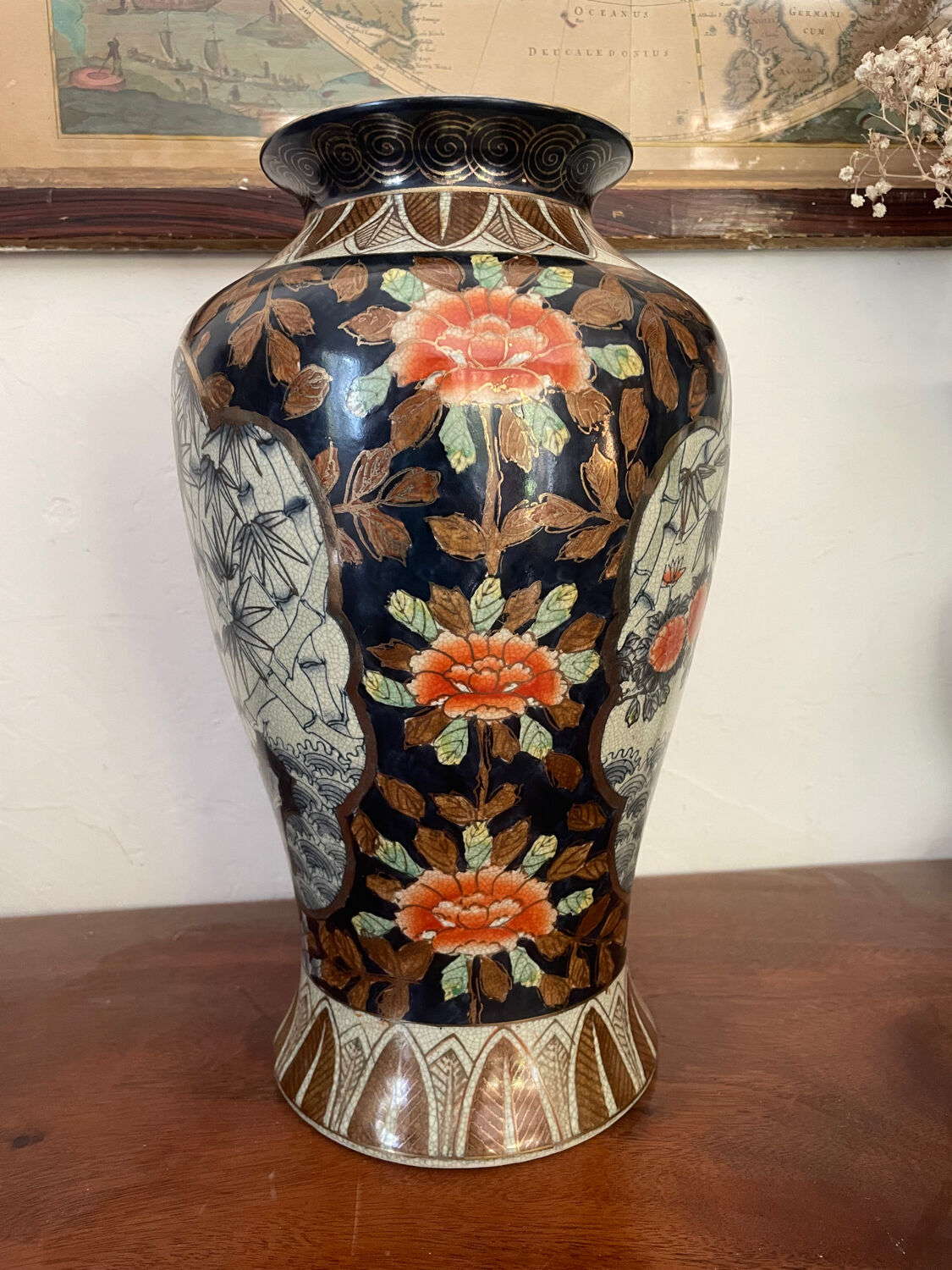 Paire de vases émail craquelé