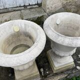 4 Médicis vases in concrete and 4 bases