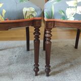 Paire de chaises de chambre anciennes assise tissu