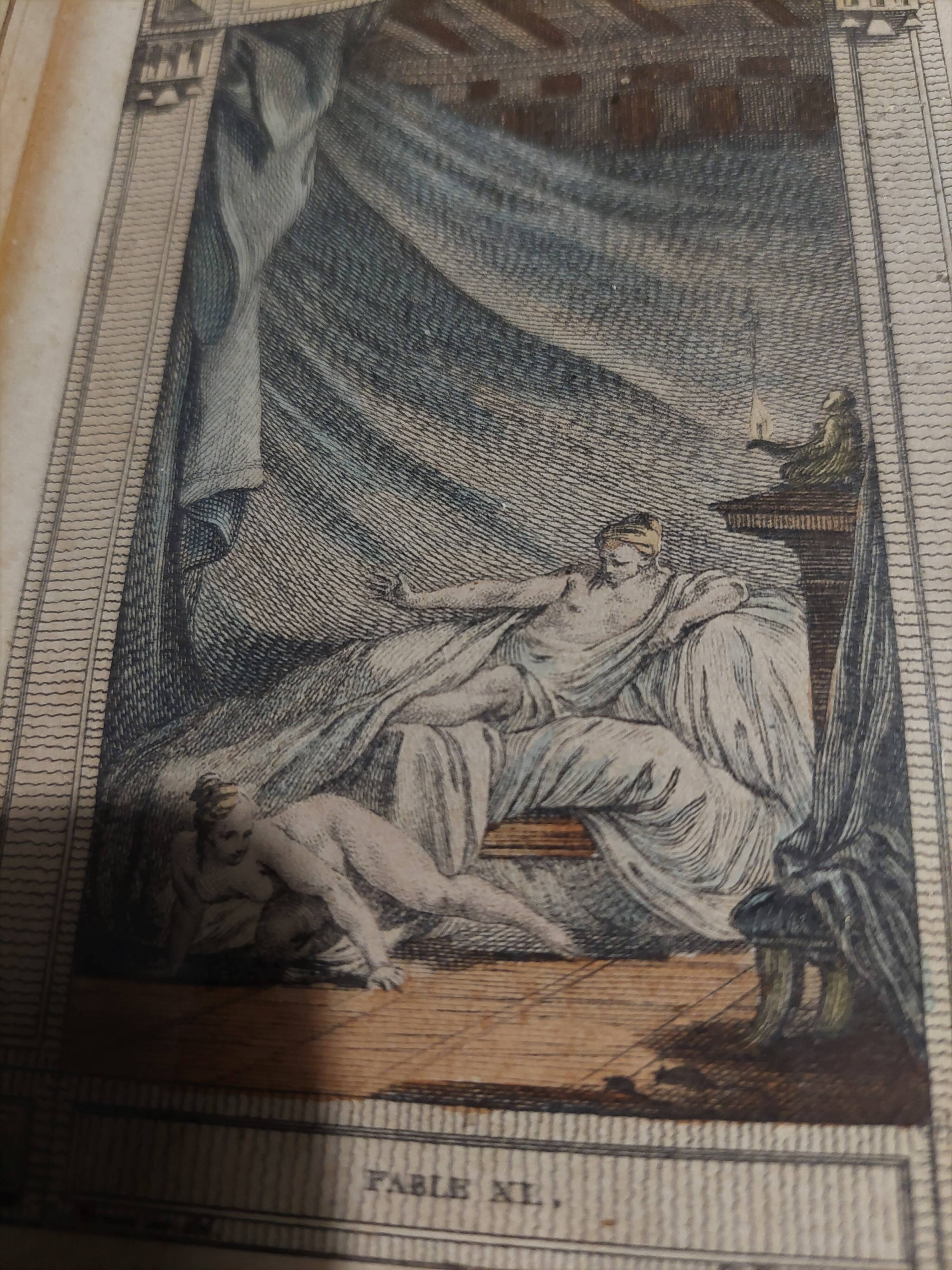 Engraving of the cat transformed into a woman at the beginning of the 20th century