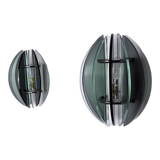 Pair of Veca wall lamps, two-tone murano glass, Italy, 1960