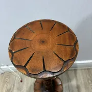 Carved wooden plant stand, turned pedestal, 1960s