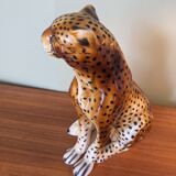 Cheetah sculpture in ceramic