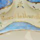 Double antique inkwells in hand-painted porcelain, nineteenth century