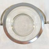 1900 glass cookie bucket engraved silver metal frame