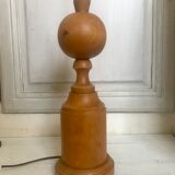 Turned wooden lamp