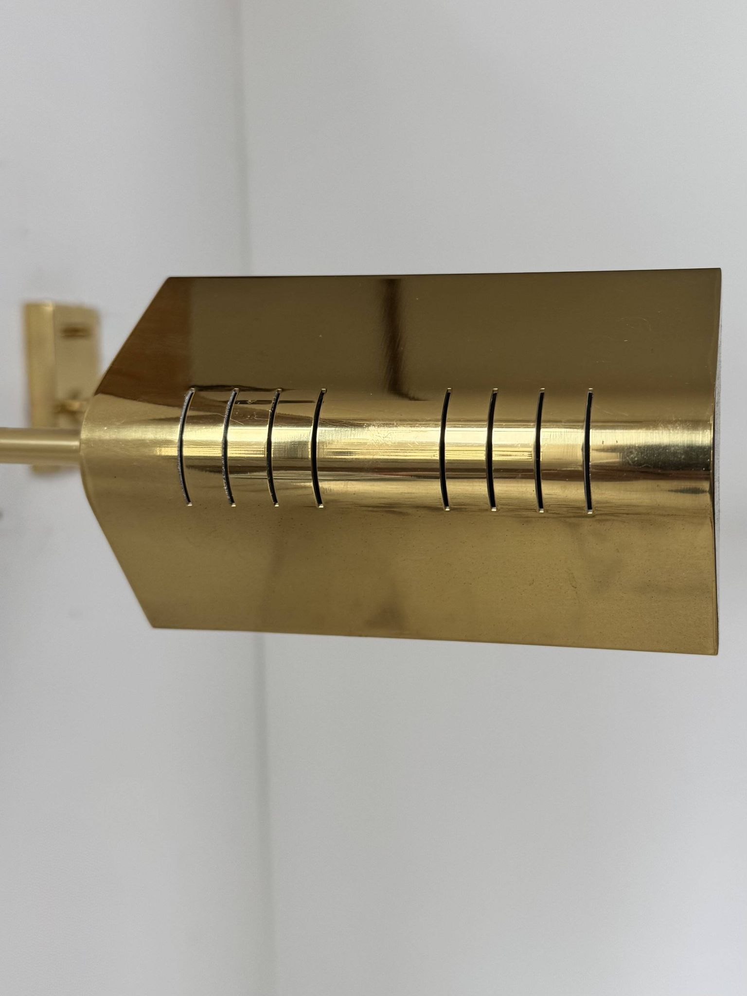 Pair of adjustable vintage wall lights, brass, France, 1970.