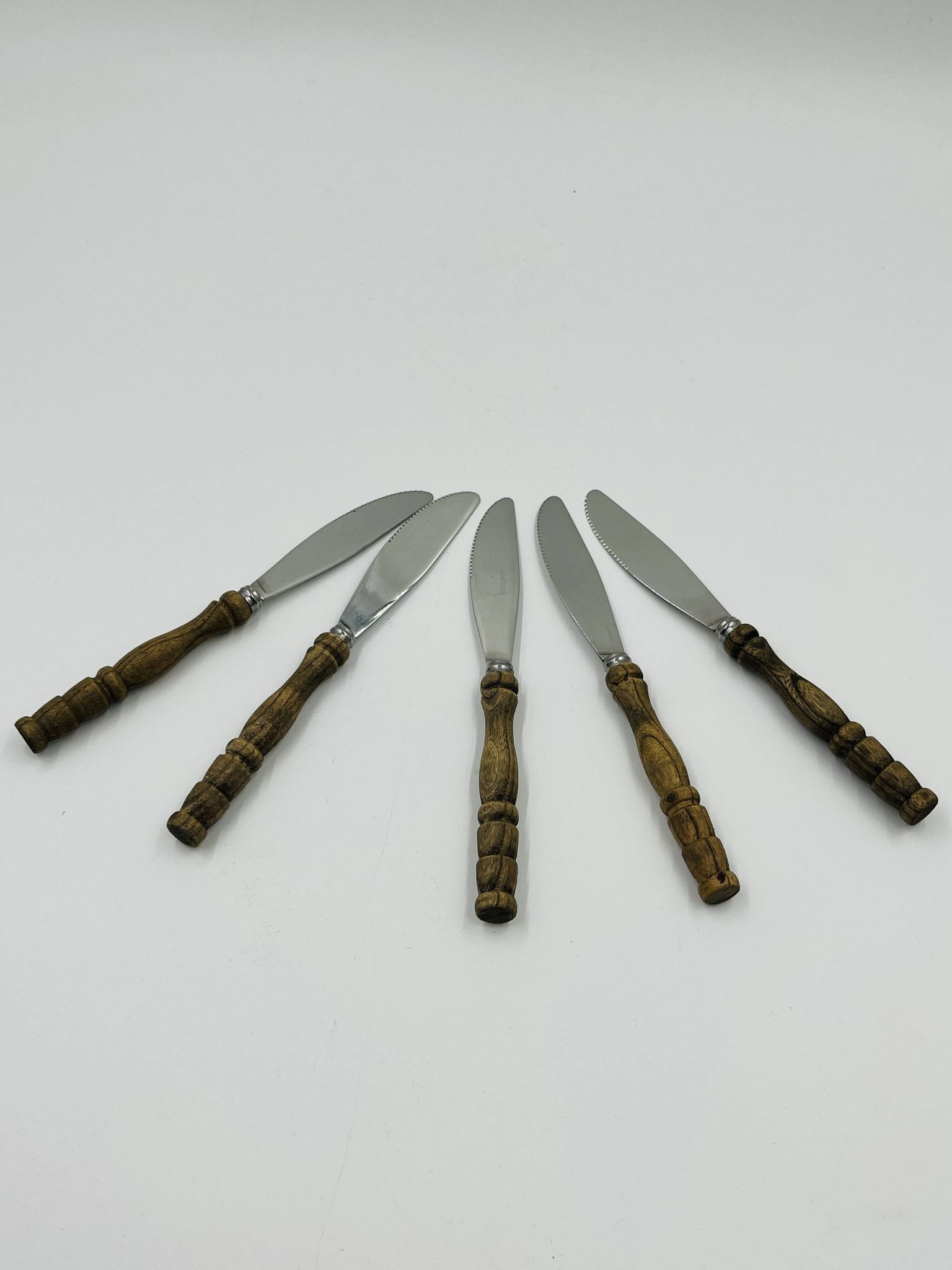 Vintage cutlery set 22 pieces wooden style handles