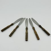 Vintage cutlery set 22 pieces wooden style handles