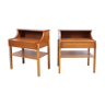 Pair of Swedish teak bedside tables, 1960, Carlstom and co, M-belfabrik