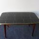 Folding table with black and gold painted glass, 1950