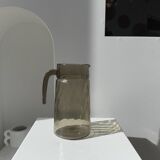 Vintage striated smoked glass carafe