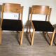 Set of 4 vintage chairs 1980's in beech, thermoformed on the back
