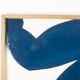 "The Twins". Bas-relief panel in blue lacquered wood. Contemporary.