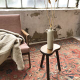 Handcrafted oak bean-shaped stool