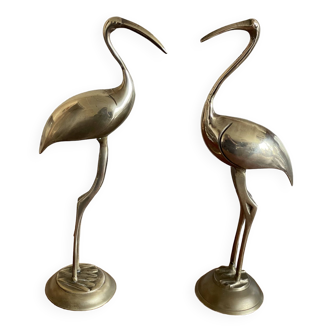 Duo of Ibis in brass