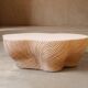 Design coffee table with travertine rock effect — unique piece hand-sculpted.