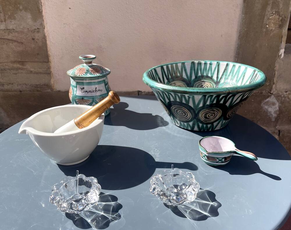 Pair of crystal salerons by daum tableware