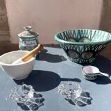 Pair of crystal salerons by daum tableware