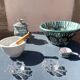 Pair of crystal salerons by daum tableware