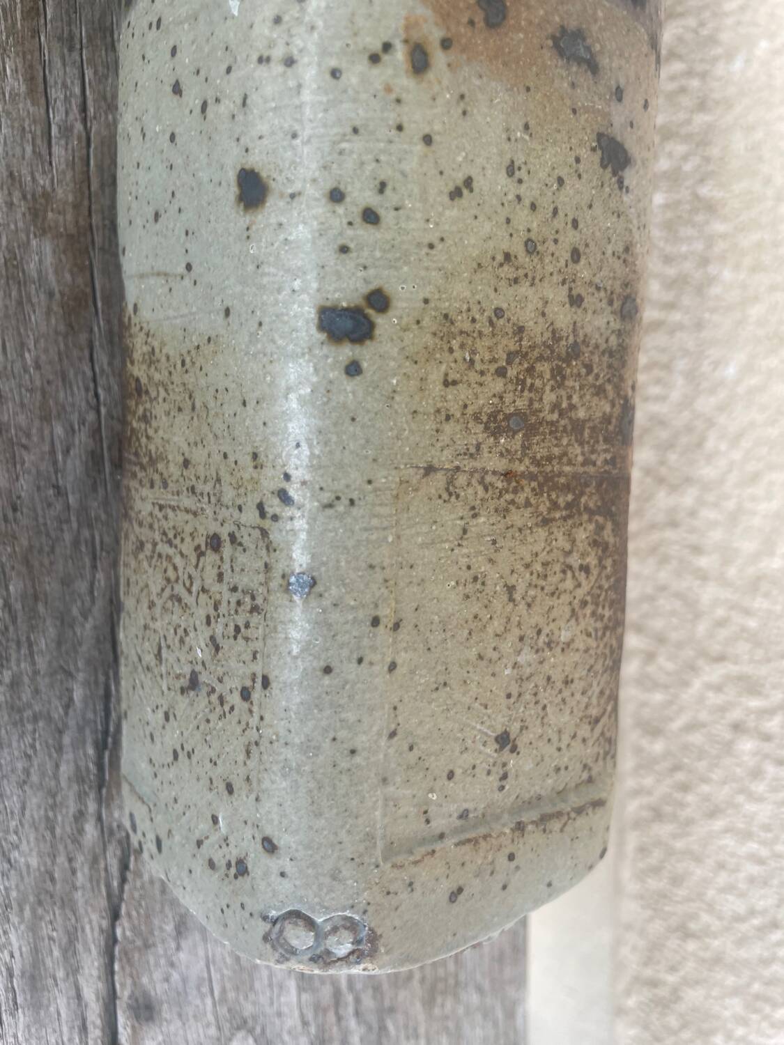 European studio ceramist. Unique vase with glaze.
