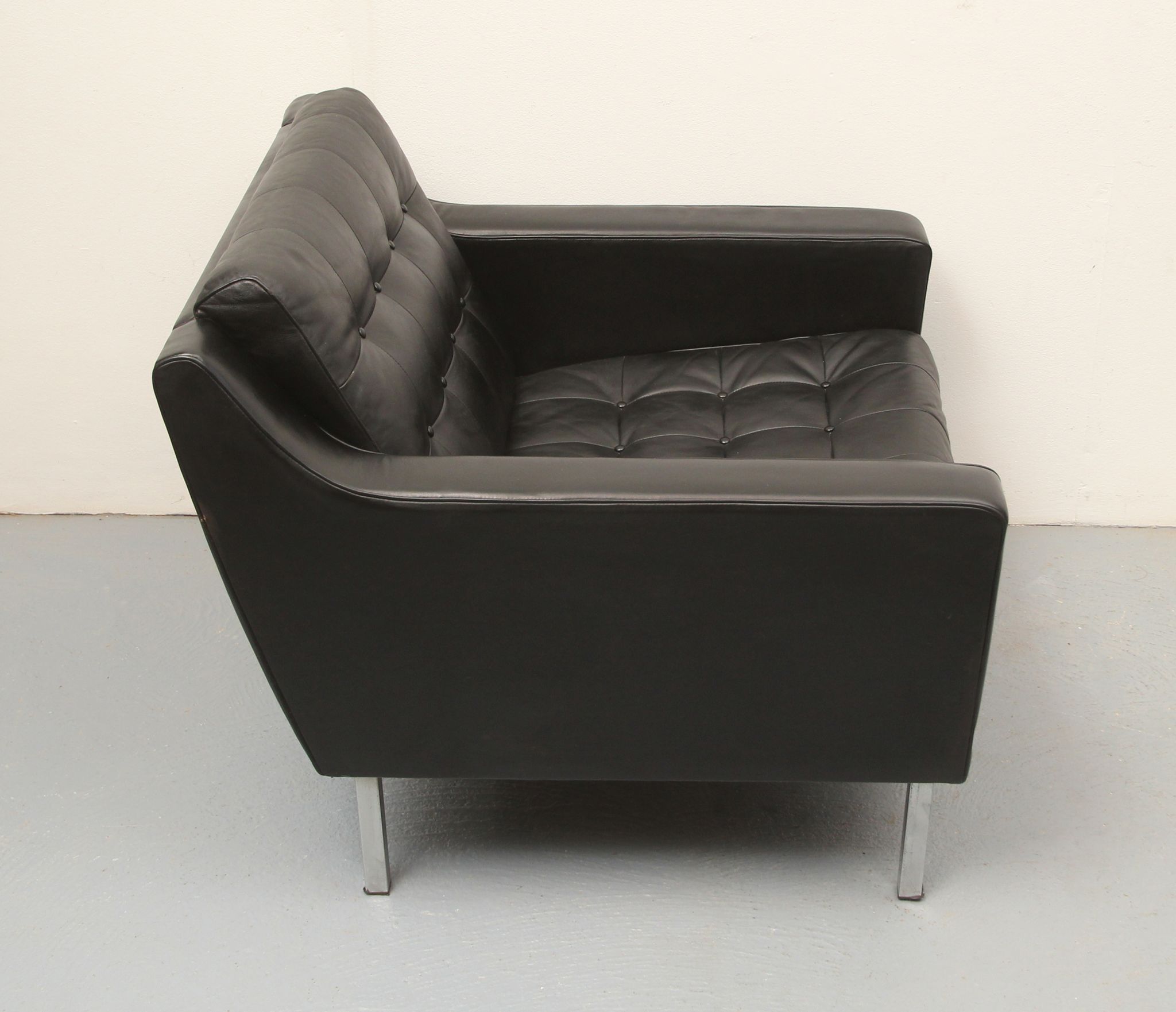 1960s leather chair black