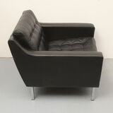 Fauteuil en cuir des années 1960 noir