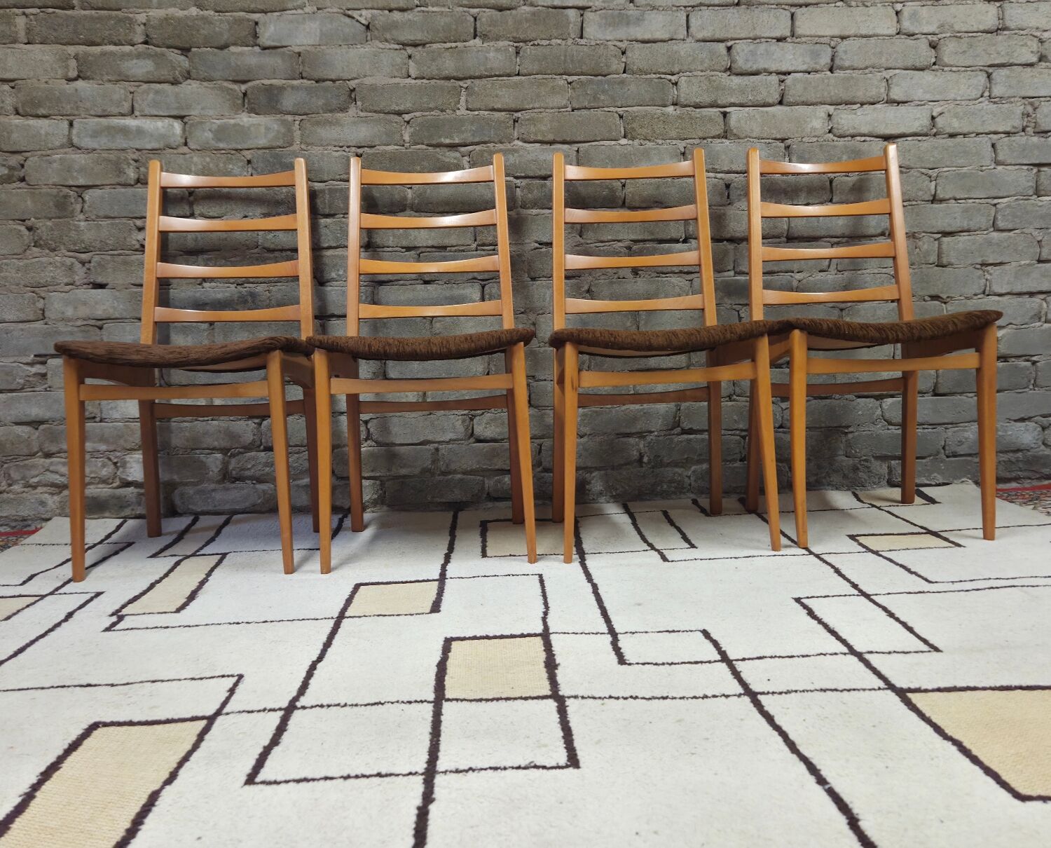 Set of 4 Scandinavian chairs from the 1960s