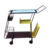 Rolling table, black and yellow service